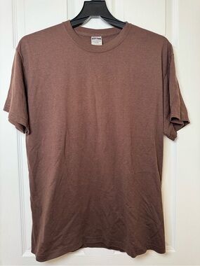 Jerzees Brown Short Sleeve Crewneck T-Shirt